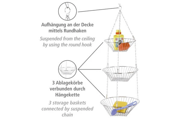 Wenko Trio Küchenampel / Ablagekörbe 3 Wenko Trio Küchenampel / Ablagekörbe