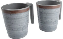 Bo-Camp Melamin Henkelbecher 400 Ml Set 4 Stück Grau / Braun -Campingausrüstung 385531 2833807