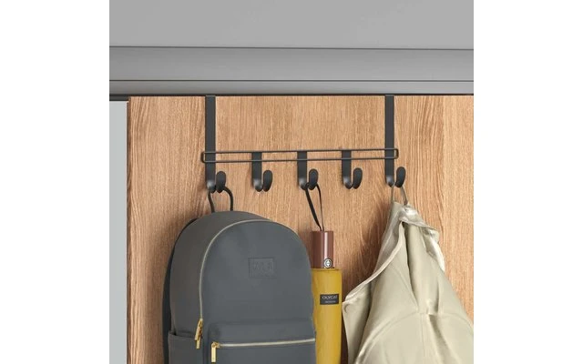 Metaltex Hook Line Lava Türhängeleiste Matt Schwarz 3 Metaltex Hook Line Lava Türhängeleiste Matt Schwarz