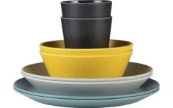 Mepal Bloom Melamin Geschirr-Set 8-teilig Pebble Black -Campingausrüstung 510842 3435920 1