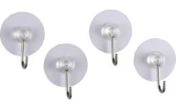 Wenko Static-Loc Nickelhaken Wandhaken Edelstahl Optik 4er Set -Campingausrüstung 515927 3539176