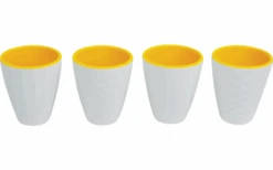 Gimex Eierbecherset Royal 4 Teilig Weiß/gelb -Campingausrüstung 626251 4408195