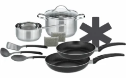 Elo Basic Horizon Topf Und Pfannenset 10 Teilig Silber Schwarz