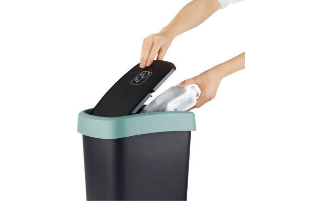 Rotho Twist Abfalleimer Mit Schwing- Und Klappdeckel 10 Liter Horizon Blau 7 Rotho Twist Abfalleimer Mit Schwing- Und Klappdeckel 10 Liter Horizon Blau – Bild 5