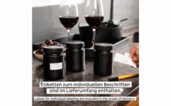 Silwy® Feinkost-Magnetgläser ALL BLACK (192 Ml) 3er-Set Inkl. Metallleiste -Campingausrüstung 693332 4711811