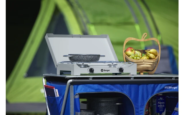 Berger 2-flammiger Gaskocher Silber, Grau 4,6 Kw Ohne Zündsicherung 5 Berger 2-flammiger Gaskocher Silber, Grau 4,6 Kw Ohne Zündsicherung – Bild 3
