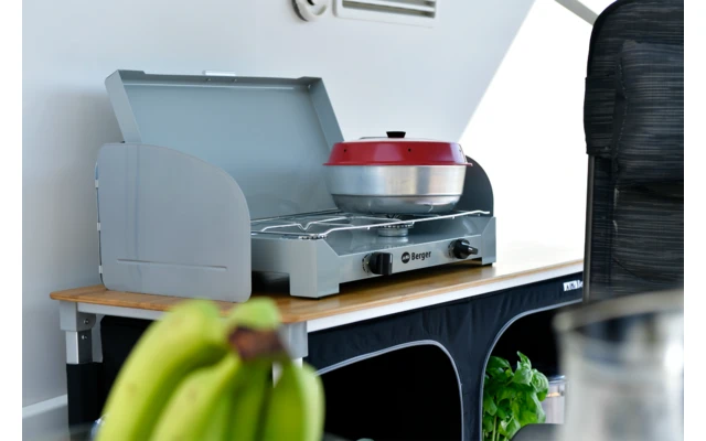 Berger 2-flammiger Gaskocher Silber, Grau 4,6 Kw Ohne Zündsicherung 7 Berger 2-flammiger Gaskocher Silber, Grau 4,6 Kw Ohne Zündsicherung – Bild 5